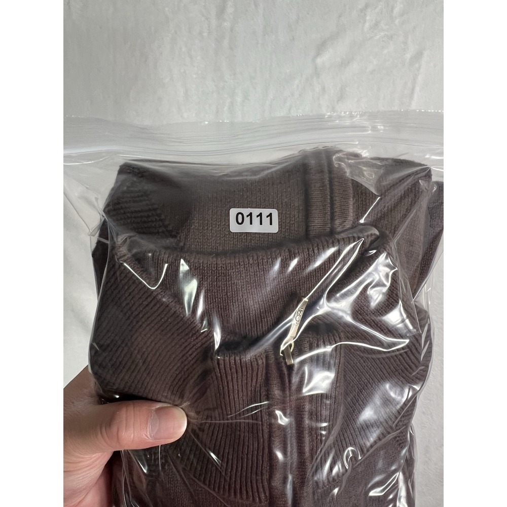 Izod Brown Zip-Up Argyle Sweater - Picture 10 of 10